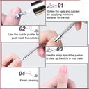Hair Line Professional Multipurpose Stainless Steel Double Head Spoon Nail Pusher and Cuticle Remover (HNC032)