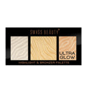 Swiss Beauty Ultra Glow Highlight And Bronzer Palette - 01 (GOLD-BROWN)