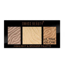 Shop Swiss Beauty Ultra Glow Highlight And Bronzer Palette - 02 (GOLD-BROWN) Online in India Chennai Tamil Nadu / Review