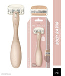 kai-miness-japan-razor-for-body-female-replacement-blades-with-2-t-shape-unwanted-hair-5-blades-1-pc
