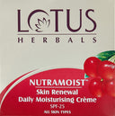 Buy Lotus Herbals NUTRAMOIST Skin Renewal Daily Moisturising Creme SPF-25 (50gm) Online in Chennai