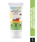 GTIN,EAN Code:8906087771333, Shop Mamaearth Ultra Light Indian Sunscreen SPF50 PA+++ With Turmeric & Carrot Seed (80gm) Mamaearth,sunscreen,SPF 50 PA+++,Review,chennai,indian skin,Ultra Light Sunscreen SPF 50 PA+++ online at Pixies.in | Free Home delivery