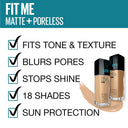Maybelline New York Fit Me Matte+Poreless 16H Oil Control Foundation With SPF 22 PA++ (30ml)
