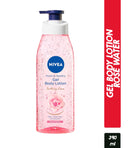NIVEA Rose Water Gel Body Lotion Non Sticky Feel, 24 Hours Hydration (390ml)