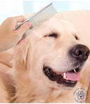 Nunbell Rounded Teeth Stainless Steel Flat Comb – for Dogs & Cats, Anti‑Scratch Detangling, Removes Loose Fur & Knots