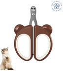 Qpets Cat Nail Cutter Bear Design – Stainless Steel Safety Clipper for Cats, Small Dogs, Birds & Small Pets