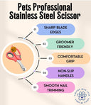 Sage Square Dog Nail Cutter Scissor – Multicolor, Stainless Steel Blades, Safety Stop, Ergonomic Handle for Large Dogs, Cats, Puppies & Kittens