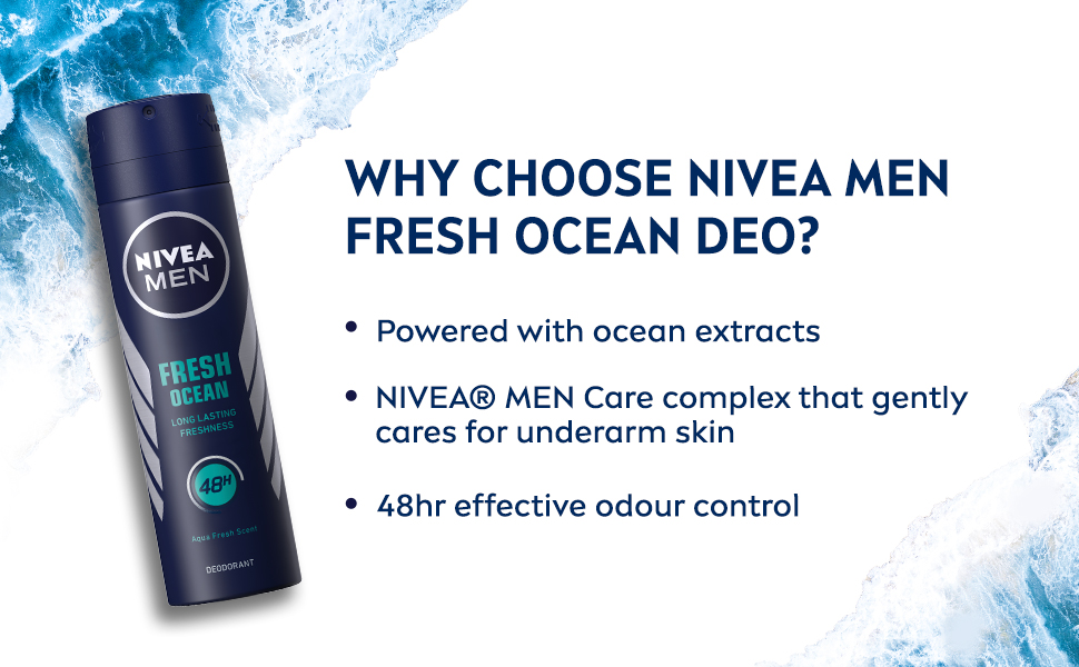 Nivea Fresh Ocean Deodorant For Men, 150ml reviews