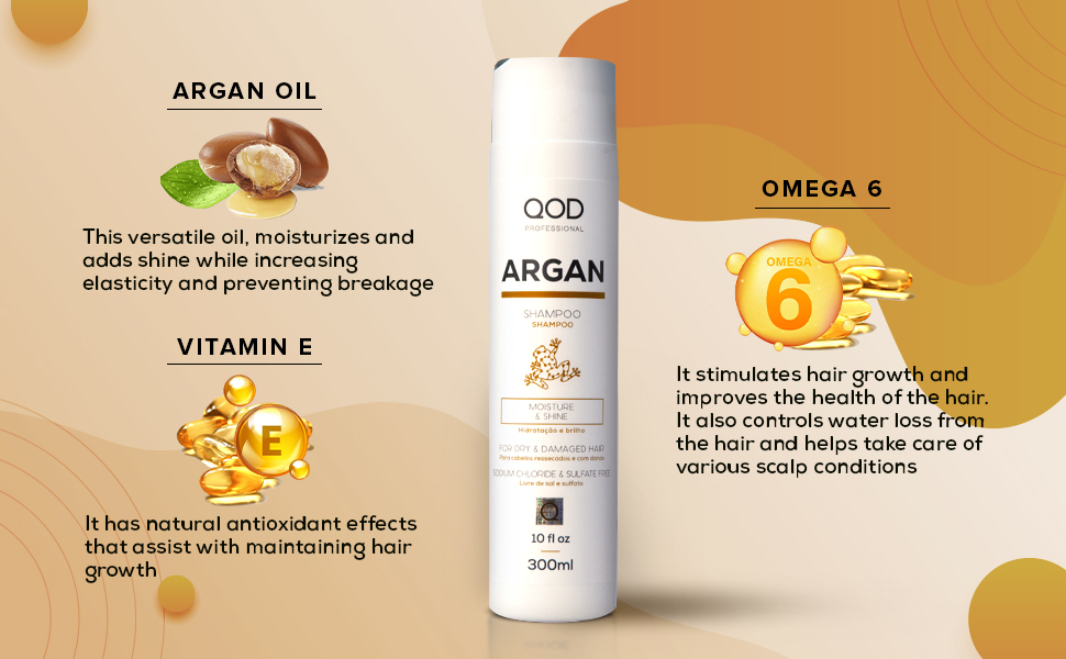 QOD Professional Argan Shampoo – 300ml | Sulphate free | Sodium Chloride free