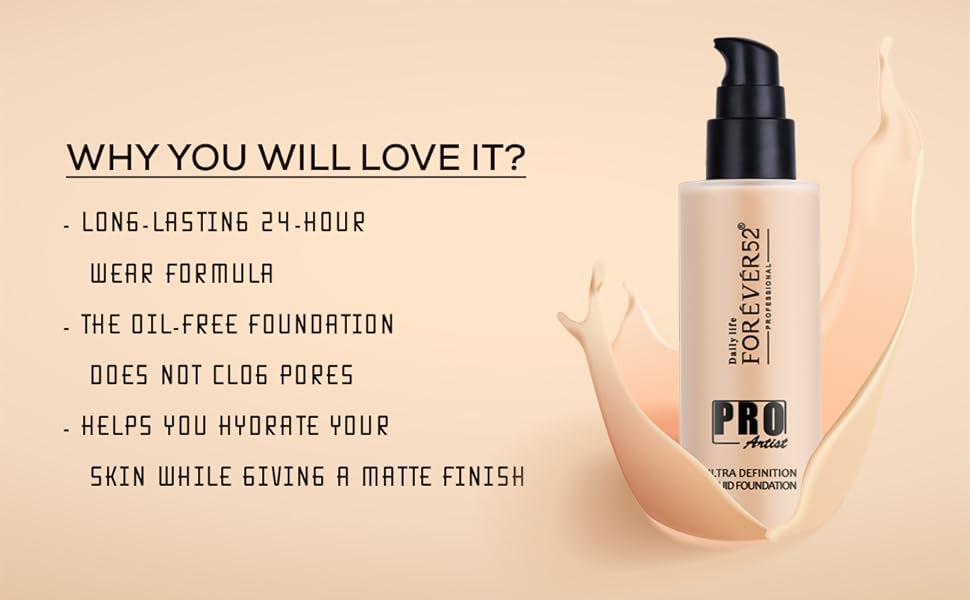 Full Coverage:- A high-pigment, full-coverage foundation.Long Lasting 24-hour wear formula